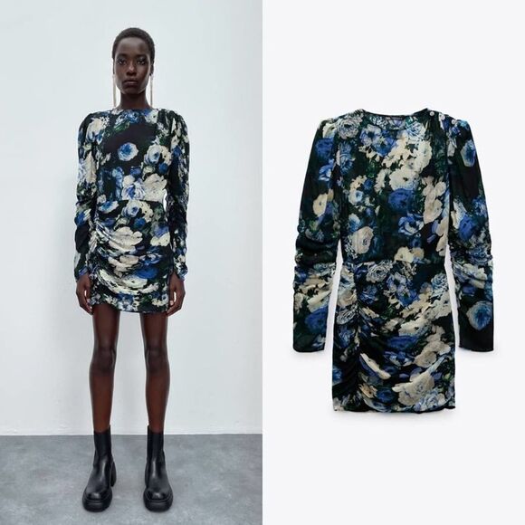 ZARA BLOGGER FAVORITE FLORAL PRINT DRESS - Picture 6 of 14